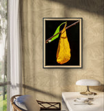 Autumn Yellow Leaf Sunlit Photography Vertical Print | Unstretched Canvas Wall Art | Biophilic Nature Décor | Multiple Sizes Available