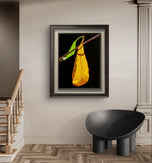 Autumn Yellow Leaf Sunlit Photography Vertical Print | Unstretched Canvas Wall Art | Biophilic Nature Décor | Multiple Sizes Available