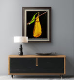 Autumn Yellow Leaf Sunlit Photography Vertical Print | Unstretched Canvas Wall Art | Biophilic Nature Décor | Multiple Sizes Available