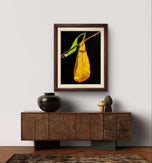 Autumn Yellow Leaf Sunlit Photography Vertical Print | Unstretched Canvas Wall Art | Biophilic Nature Décor | Multiple Sizes Available