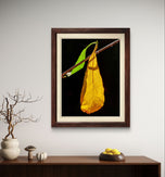 Autumn Yellow Leaf Sunlit Photography Vertical Print | Unstretched Canvas Wall Art | Biophilic Nature Décor | Multiple Sizes Available