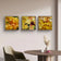 Autumn Yellow Maple Leaves  Authentic Macro Photography | Unstretched Canvas Square Print Set of 3 | Biophilic Wall Art Decor