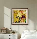 Autumn Yellow Maple Leaves  Authentic Macro Photography | Unstretched Canvas Square Print Set of 3 | Biophilic Wall Art Decor