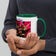 ‘Believe in Christmas Magic’ Mug with Red Poinsettia Authentic Macro Photography | White Ceramic with Green Interior | Dishwasher Microwave Safe | 11oz 15oz