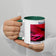 ‘Believe in Christmas Magic’ Mug with Red Poinsettia Authentic Macro Photography | White Ceramic with Green Interior | Dishwasher Microwave Safe | 11oz 15oz
