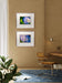 Summer Brilliance — Blue Hydrangea in Sunset Macro Photography | Unframed Horizontal Canvas Wall Art Set of 2 for Living Room