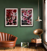 Cherry Blossom Canvas Print Set of 2 | Capture Spring Before It Fades | Authentic Closeup Photography | Biophilic Vertical Wall Art for Home Décor