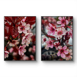 Cherry Blossom Canvas Print Set of 2 | Capture Spring Before It Fades | Authentic Closeup Photography | Biophilic Vertical Wall Art for Home Décor