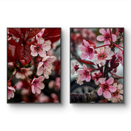 Cherry Blossom Canvas Print Set of 2 | Capture Spring Before It Fades | Authentic Closeup Photography | Biophilic Vertical Wall Art for Home Décor