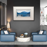 Summer Brilliance — Cushman Lake Moody Mountains & Still Water Photography | Unframed Horizontal Panoramic Canvas Biophilic Wall Art