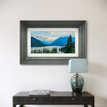 Summer Brilliance — Cushman Lake Moody Mountains Unframed Canvas Biophilic Wall Art
