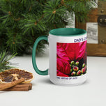 Dad's Christmas Fuel Mug with Red Poinsettia Authentic Macro Photography | White Ceramic with Green Interior | Dishwasher Microwave Safe | 11oz 15oz