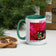 Dad's Christmas Fuel Mug with Red Poinsettia Authentic Macro Photography | White Ceramic with Green Interior | Dishwasher Microwave Safe | 11oz 15oz