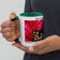 Dad's Christmas Fuel Mug with Red Poinsettia Authentic Macro Photography | White Ceramic with Green Interior | Dishwasher Microwave Safe | 11oz 15oz