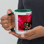 Dad's Christmas Fuel Mug with Red Poinsettia Authentic Macro Photography | White Ceramic with Green Interior | Dishwasher Microwave Safe | 11oz 15oz