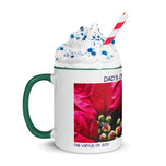 Dad's Christmas Fuel Mug with Red Poinsettia Authentic Macro Photography | White Ceramic with Green Interior | Dishwasher Microwave Safe | 11oz 15oz