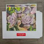 Kissed by Rain — Echeveria Succulent Macro Photography | Unframed Canvas Print Set of 2 | Biophilic Wall Art