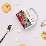 Festive Autumn Ceramic Mug - Red Orange Maple Leaves Photography - White Glossy Finish - Dishwasher Microwave Safe - 11oz 15oz 20oz