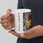 Festive Autumn Ceramic Mug - Red Orange Maple Leaves Photography - White Glossy Finish - Dishwasher Microwave Safe - 11oz 15oz 20oz