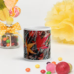 Festive Autumn Ceramic Mug - Red Orange Maple Leaves Photography - White Glossy Finish - Dishwasher Microwave Safe - 11oz 15oz 20oz