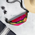 Floral Art Fanny Pack | Original Red Flower Print | Waterproof 13"