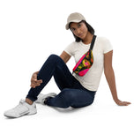 Floral Art Fanny Pack | Original Red Flower Print | Waterproof 13"