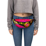 Floral Art Fanny Pack | Original Red Flower Print | Waterproof 13"