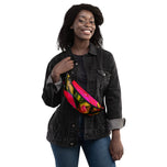 Floral Art Fanny Pack | Original Red Flower Print | Waterproof 13"