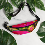 Floral Art Fanny Pack | Original Red Flower Print | Waterproof 13"