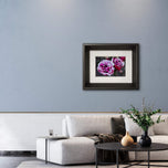 For Rose Lovers - Garden Rose Macro Photography | Unframed Purple Canvas Wall Art Print | Horizontal Floral Living Room Decor