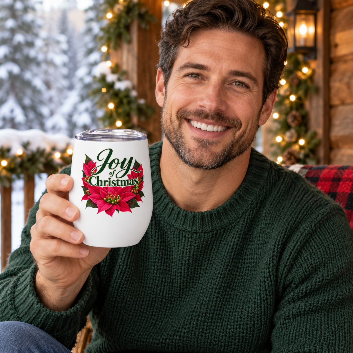 Joy of Christmas Wine Tumbler 12 oz