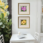 Kissed by Rain — Summer Garden Flowers Macro Photography | Unframed Canvas Print Set of 3 | Biophilic Square Wall Art