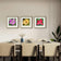 Kissed by Rain — Summer Garden Flowers Macro Photography | Unframed Canvas Print Set of 3 | Biophilic Square Wall Art