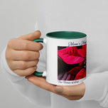 Mom's Magical Christmas Mug with Red Poinsettia Authentic Photography | White Ceramic with Green Interior | Dishwasher Microwave Safe | 11oz 15oz