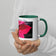 Mom's Magical Christmas Mug with Red Poinsettia Authentic Photography | White Ceramic with Green Interior | Dishwasher Microwave Safe | 11oz 15oz