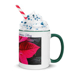 Mom's Magical Christmas Mug with Red Poinsettia Authentic Photography | White Ceramic with Green Interior | Dishwasher Microwave Safe | 11oz 15oz