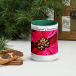 Mom's Magical Christmas Mug with Red Poinsettia Authentic Photography | White Ceramic with Green Interior | Dishwasher Microwave Safe | 11oz 15oz