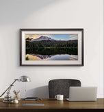 Mt. Rainier Sunset at Reflection Lake | Authentic Nature Photography | Unframed Canvas Horizontal Print | Biophilic Wall Art for Home Office Décor