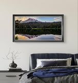Mt. Rainier Sunset at Reflection Lake | Authentic Nature Photography | Unframed Canvas Horizontal Print | Biophilic Wall Art for Home Office Décor