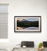 Mt. Rainier Sunset at Reflection Lake | Authentic Nature Photography | Unframed Canvas Horizontal Print | Biophilic Wall Art for Home Office Décor