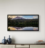 Mt. Rainier Sunset at Reflection Lake | Authentic Nature Photography | Unframed Canvas Horizontal Print | Biophilic Wall Art for Home Office Décor