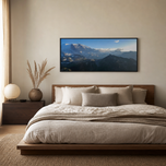 Summer Brilliance — Mt. Rainier Glacier View Closeup Photography | Unframed Horizontal Panoramic Canvas Biophilic Wall Art