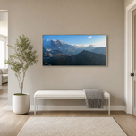 Summer Brilliance — Mt. Rainier Glacier View Closeup Photography | Unframed Horizontal Panoramic Canvas Biophilic Wall Art