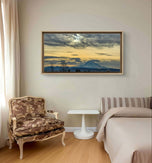 Mt. Rainier Winter Sunset Sky - Authentic Nature Photography - Unframed Canvas Horizontal Print - Biophilic Mountain Landscape Wall Art