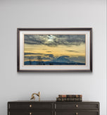 Mt. Rainier Winter Sunset Sky - Authentic Nature Photography - Unframed Canvas Horizontal Print - Biophilic Mountain Landscape Wall Art