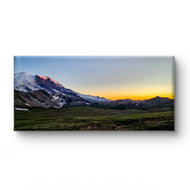 Mt. Rainier in Sunset | Authentic Nature Photography | Gallery Wrapped Canvas Horizontal Print | Biophilic Wall Art for Home Office Décor