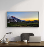 The Virtue of God Mt. Rainier in Summer Sunset | Authentic Nature Photography 2 Prints Set | Unframed Horizontal Canvas Wall Art | Biophilic Style Home Decor