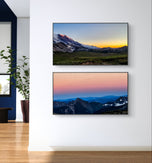 The Virtue of God Mt. Rainier in Summer Sunset | Authentic Nature Photography 2 Prints Set | Unframed Horizontal Canvas Wall Art | Biophilic Style Home Decor