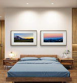 The Virtue of God Mt. Rainier in Summer Sunset | Authentic Nature Photography 2 Prints Set | Unframed Horizontal Canvas Wall Art | Biophilic Style Home Decor