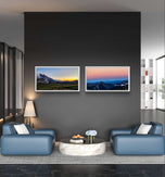 The Virtue of God Mt. Rainier in Summer Sunset | Authentic Nature Photography 2 Prints Set | Unframed Horizontal Canvas Wall Art | Biophilic Style Home Decor
